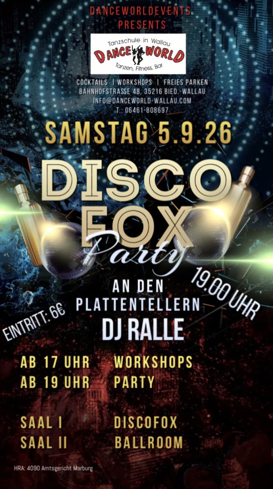 Location: DanceWorld - Motto: Discofox-Party