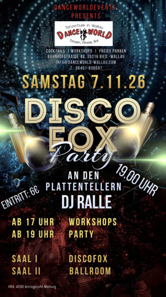 Location: DanceWorld - Motto: Discofox-Party