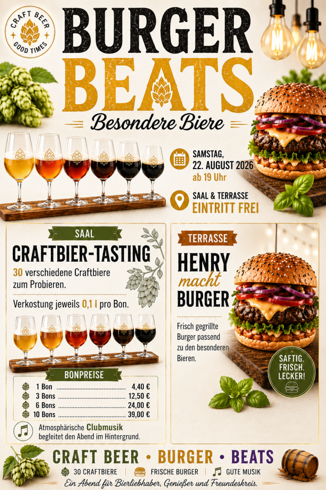 Location: Dance World - Motto: Burger, Beats, besondere Biere