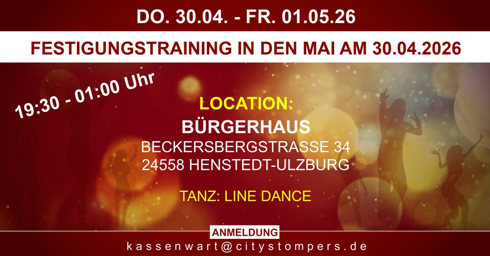 Location: Bürgerhaus - Motto: Festigungstraining in den Mai am 30.04.2026