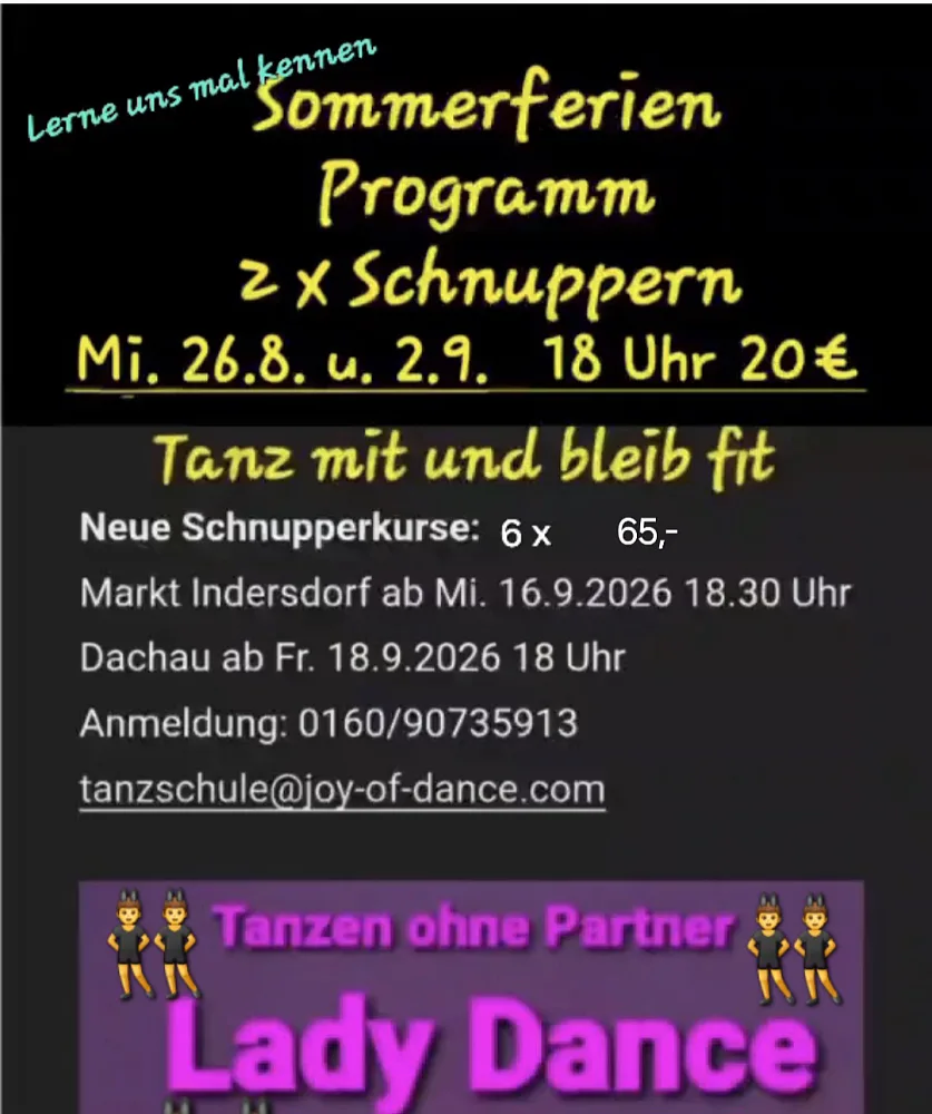 Location: Lady Dance by Joy of Dance - Motto: Lady Dance Schnupperkurs 6x