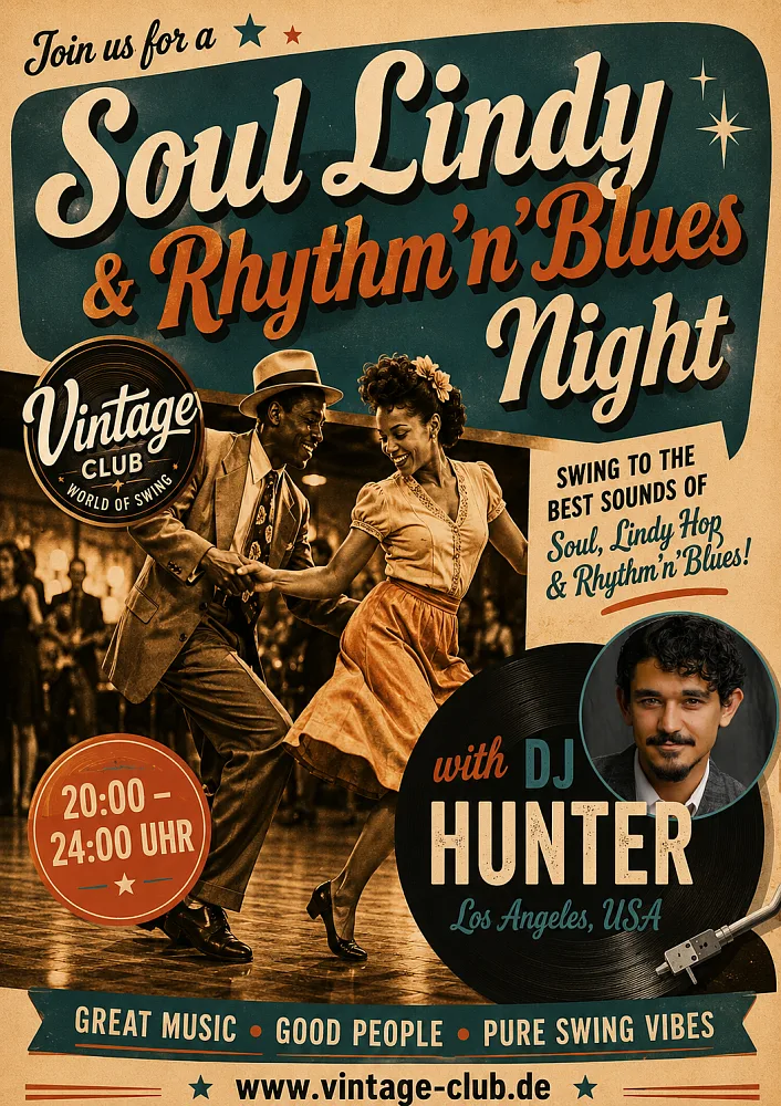 Location: Vintage Club - Motto: ✨ SOUL LINDY & RHYTHM'N'BLUES NIGHT!✨