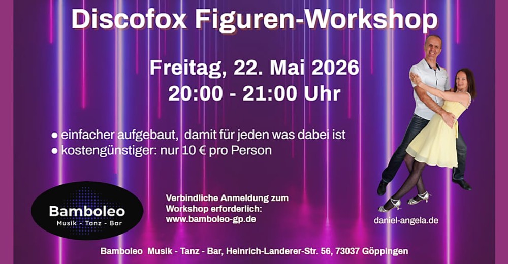 Location: Tanzlokal Bamboleo - Motto: Discofox Workshop