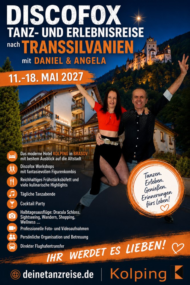 Location: Hotel Kolping - Motto: Tanz&Erlebnisreise  nach Transsilvanien mit Daniel & Angela