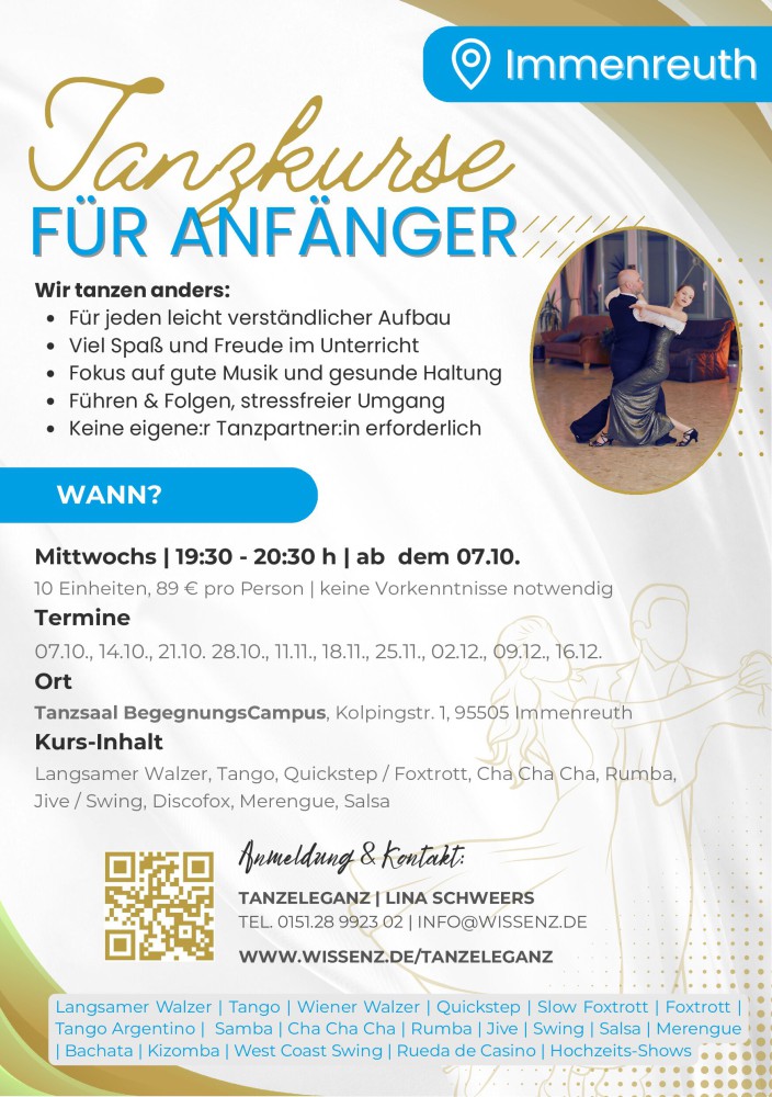 Location: BegegnungsCampus Immenreuth gGmH - Motto: Tanzkurs für Anfänger