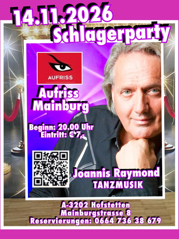Location: Aufriss Mainburg - Motto: Schlagerparty mit Joannis Raymond