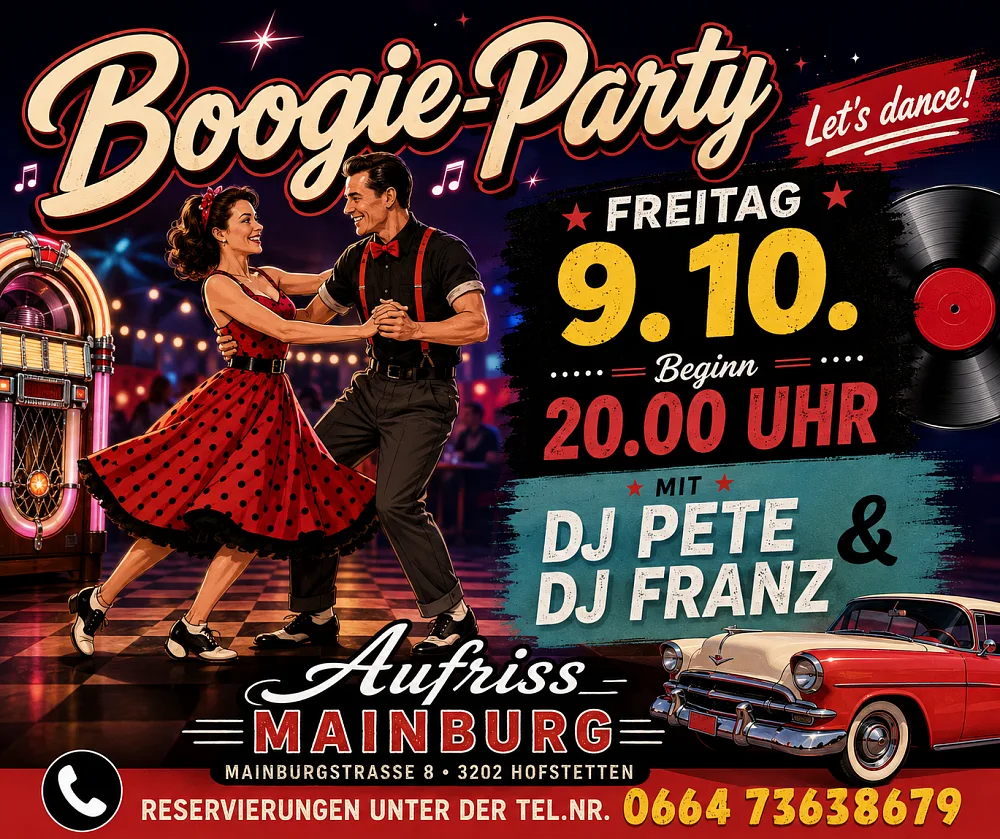 Location: Aufriss Mainburg - Motto: Boogie-Party