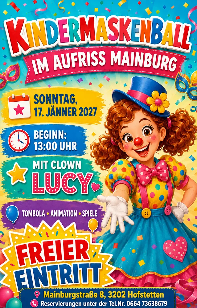 Location: Aufriss Mainburg - Motto: Kindermaskenball