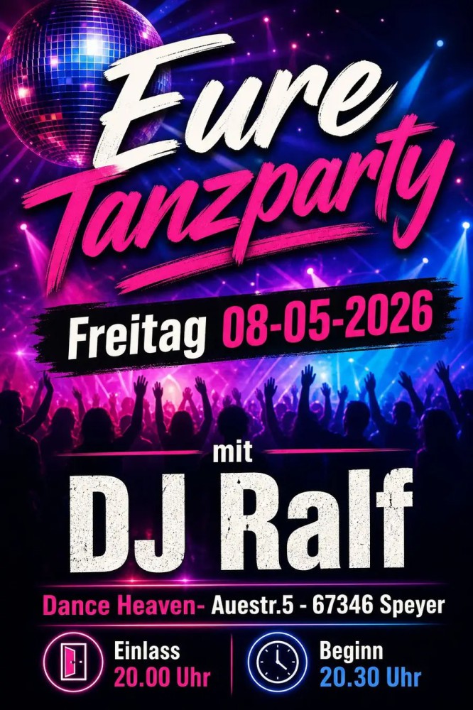 Location: Dance Heaven Speyer - Motto: Tanzparty mit DJ Ralf