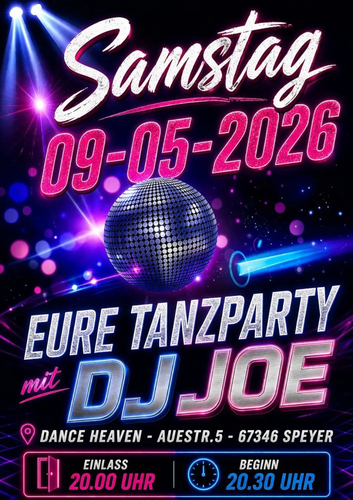 Location: Dance Heaven Speyer - Motto: Tanzparty mit DJ Joe