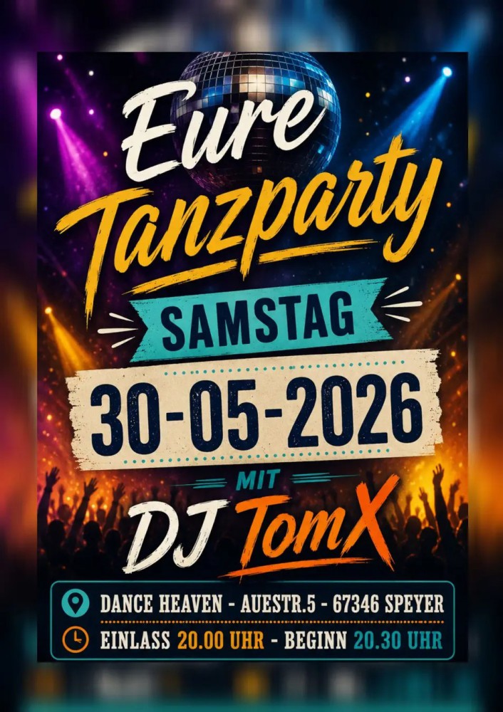 Location: Dance Heaven Speyer - Motto: Tanzparty mit DJ TomX