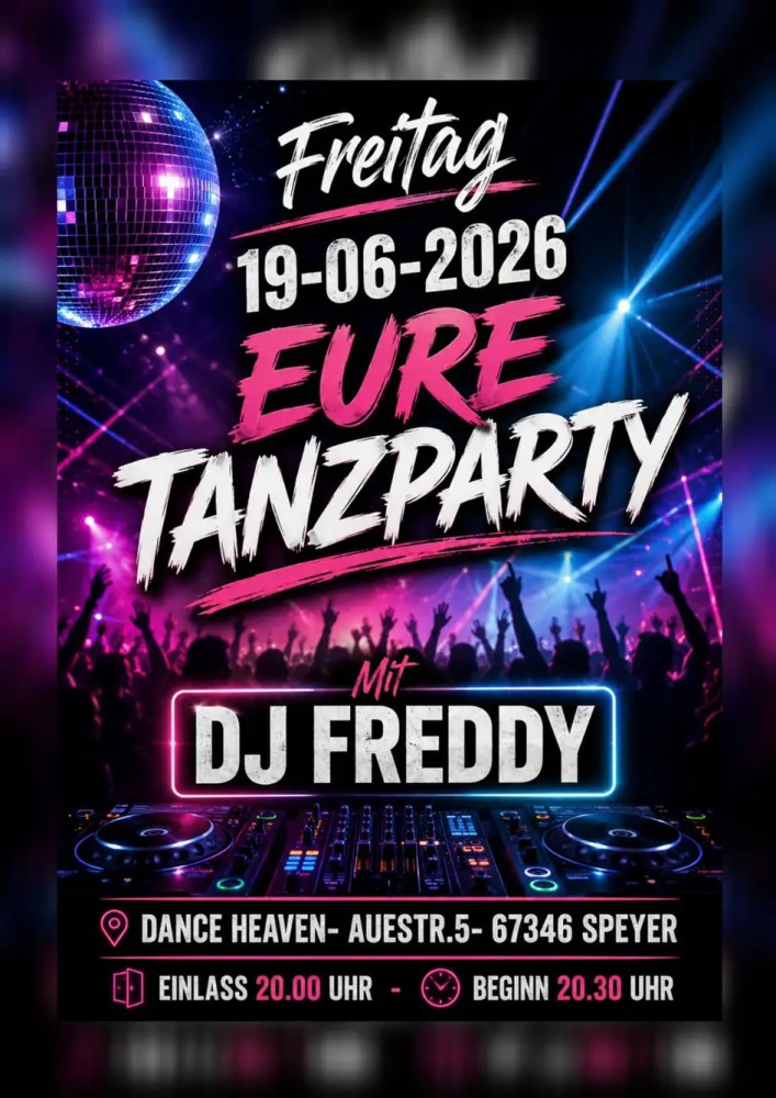 Location: Dance Heaven Speyer - Motto: Tanzparty mit DJ Freddy
