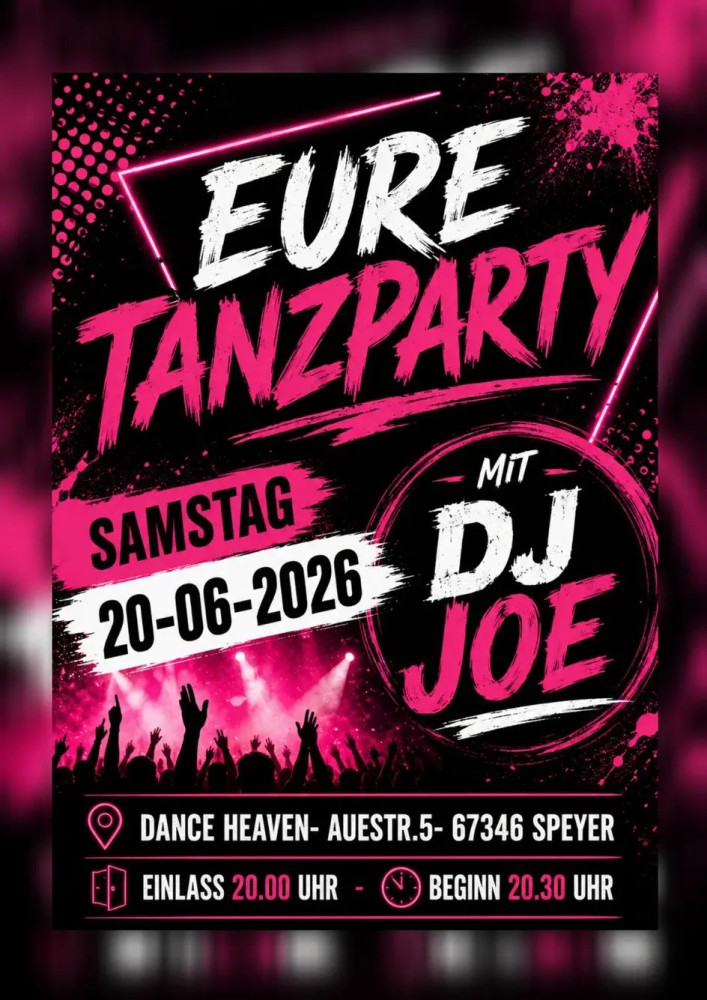 Location: Dance Heaven Speyer - Motto: Tanzparty mit DJ Joe