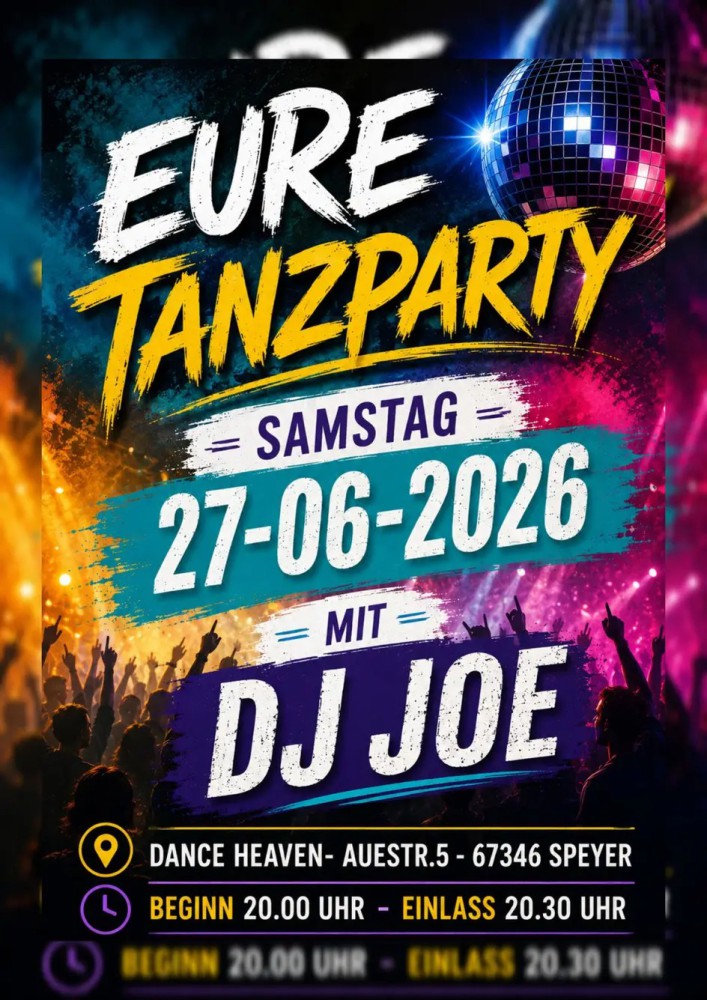 Location: Dance Heaven Speyer - Motto: Tanzparty mit DJ Joe