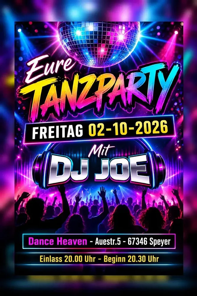 Location: Dance Heaven Speyer - Motto: Tanzparty mit DJ Joe