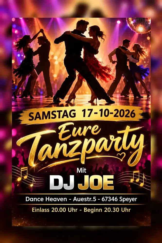 Location: Dance Heaven Speyer - Motto: Tanzparty mit DJ Joe
