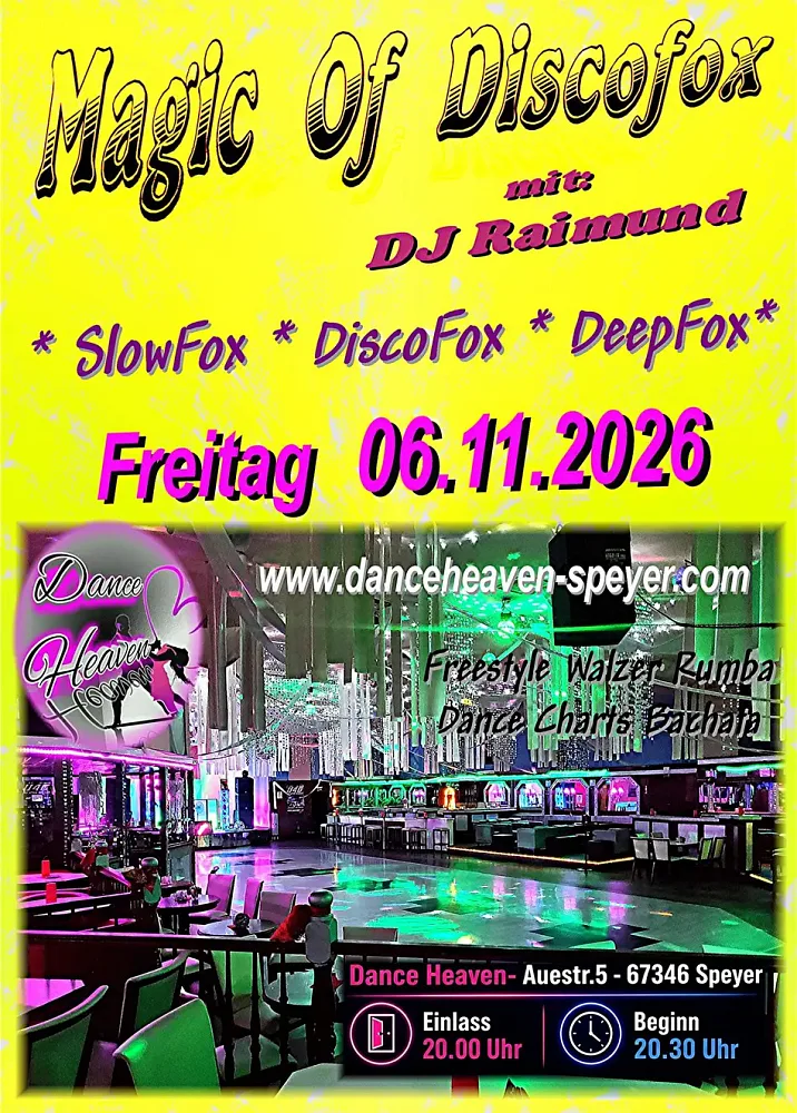 Location: Dance Heaven Speyer - Motto: Magic of Discofox mit DJ Raimund