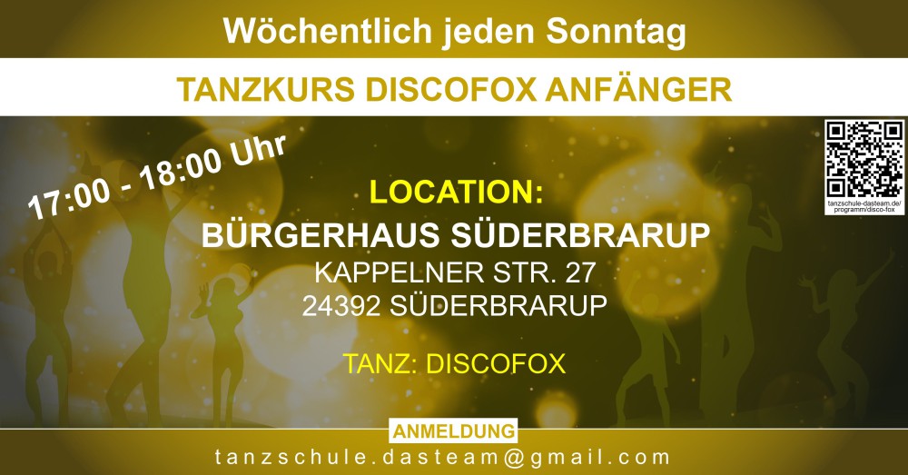 Location: Bürgerhaus Süderbrarup - Motto: Tanzkurs Discofox Anfänger