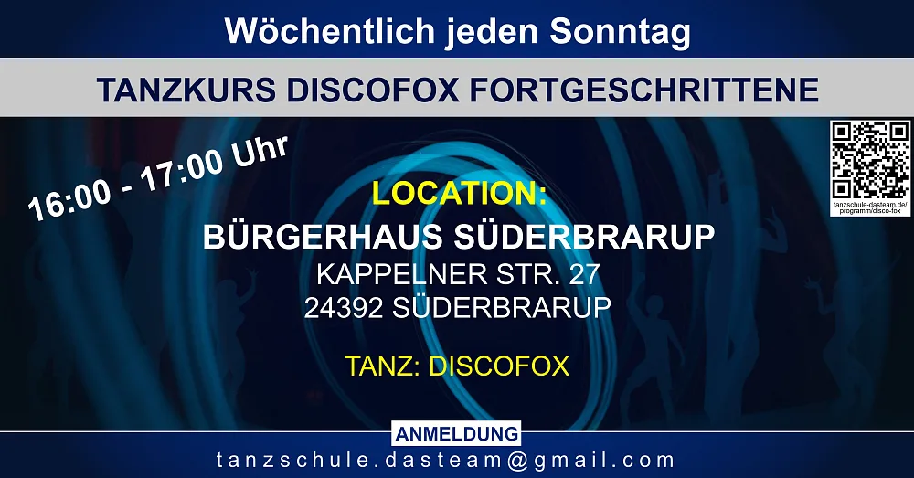 Location: Bürgerhaus Süderbrarup - Motto: Tanzkurs Discofox Fortgeschrittene
