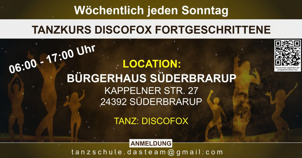 Location: Bürgerhaus Süderbrarup - Motto: Tanzkurs Discofox Fortgeschrittene