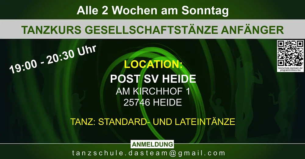 Location: Post SV Heide - Motto: Tanzkurs Gesellschaftstänze Anfänger