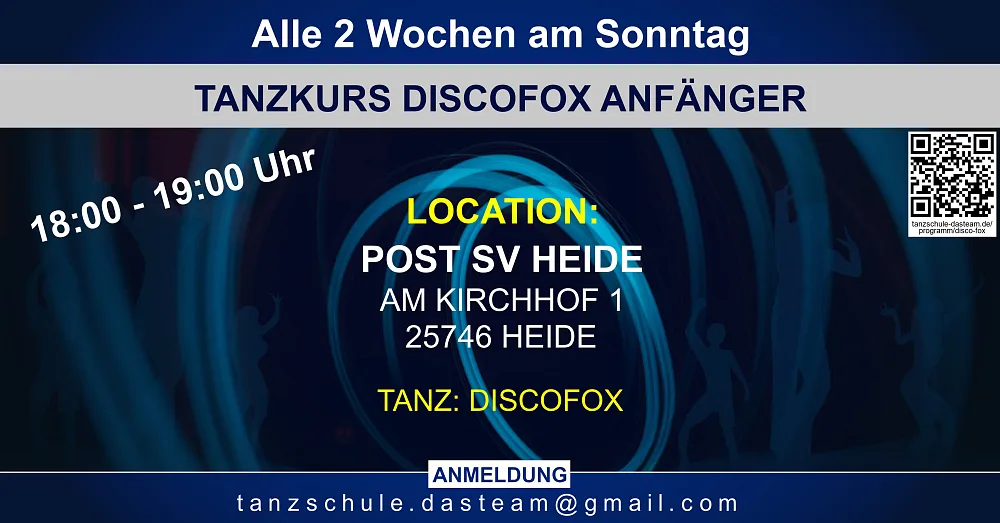 Location: Post SV Heide - Motto: Tanzkurs Discofox Anfänger