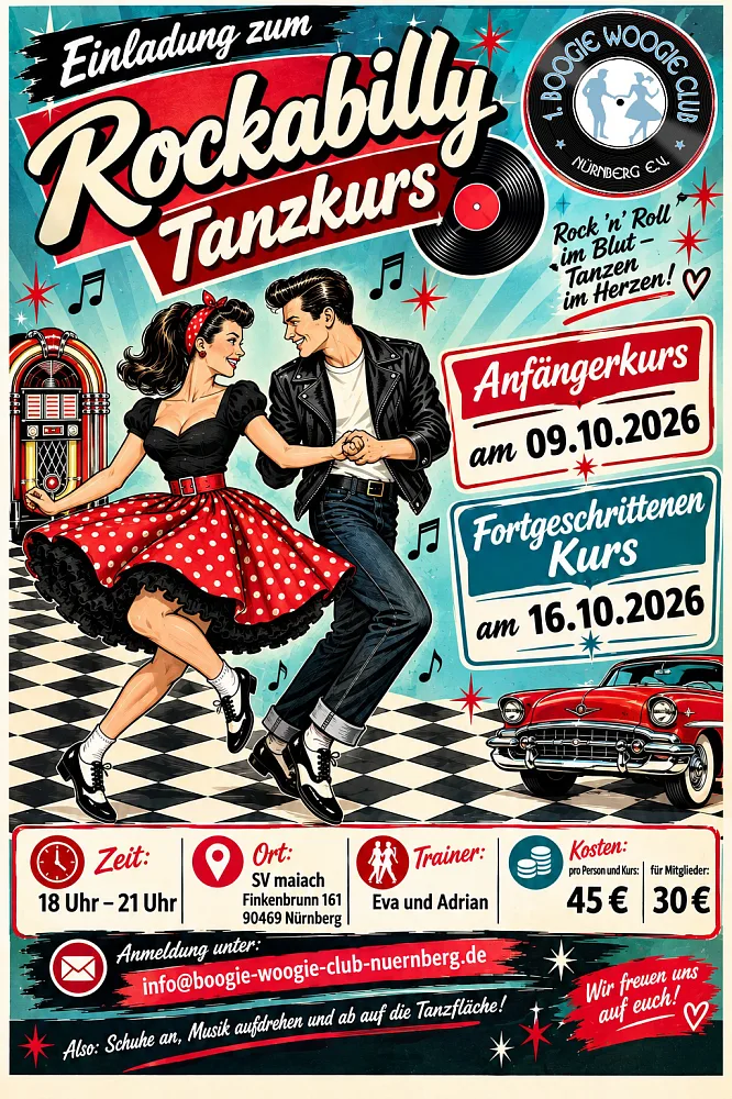 Location: SV Maiach Finkenbrunn - Motto: Rockabilly Einsteiger Kurs