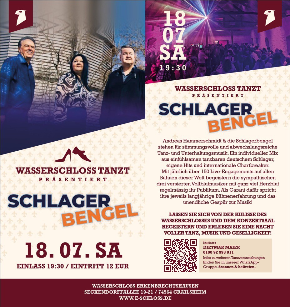 Location: Wasserschloss Erkenbrechtshausen - Motto: Wasserschloss Tanzt