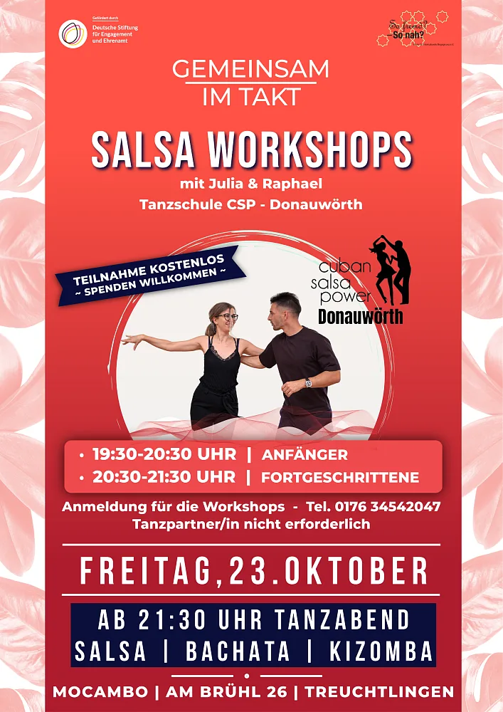 Location: Mocambo - Motto: Gemeinsam im Takt - Tanzparty mit Salsa Workshops
