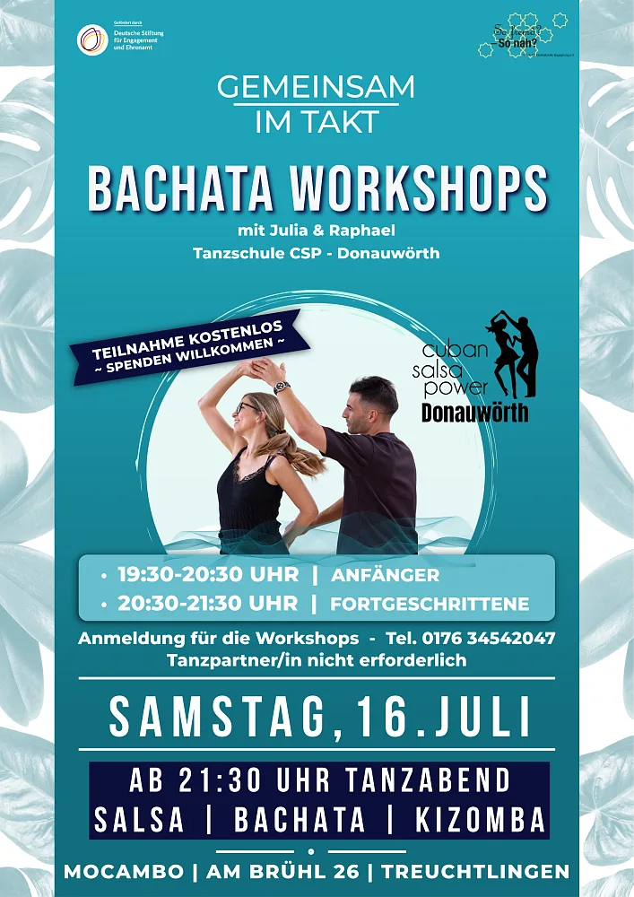 Location: Mocambo - Motto: Gemeinsam im Takt - Tanzparty mit Bachata Workshops