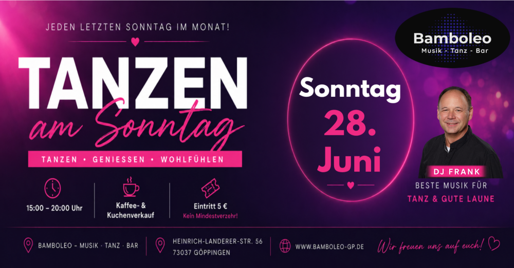Location: Bamboleo Göppingen - Motto: Tanzen am Sonntag mit Kaffee und Kuchen in 73037 Göppingen
