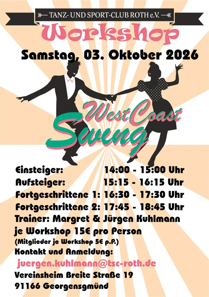 Location: Tanz- und Sport-Club Roth e.V. - Motto: Workshops