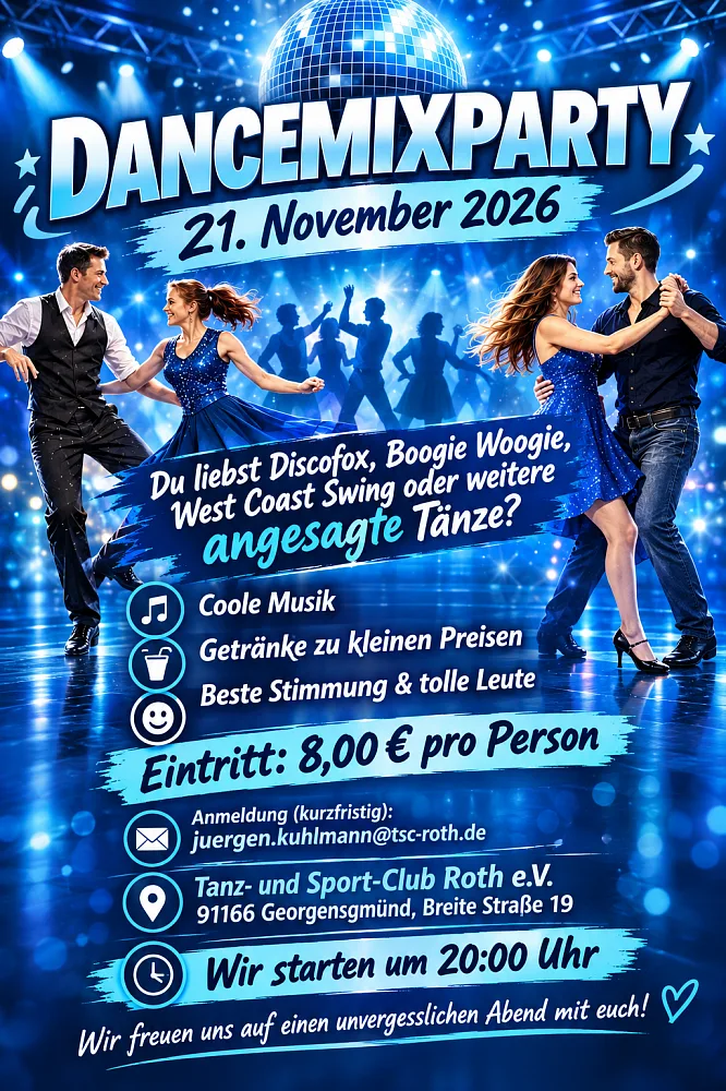 Location: Tanz- und Sport-Club Roth e.V. - Motto: Tanzparty