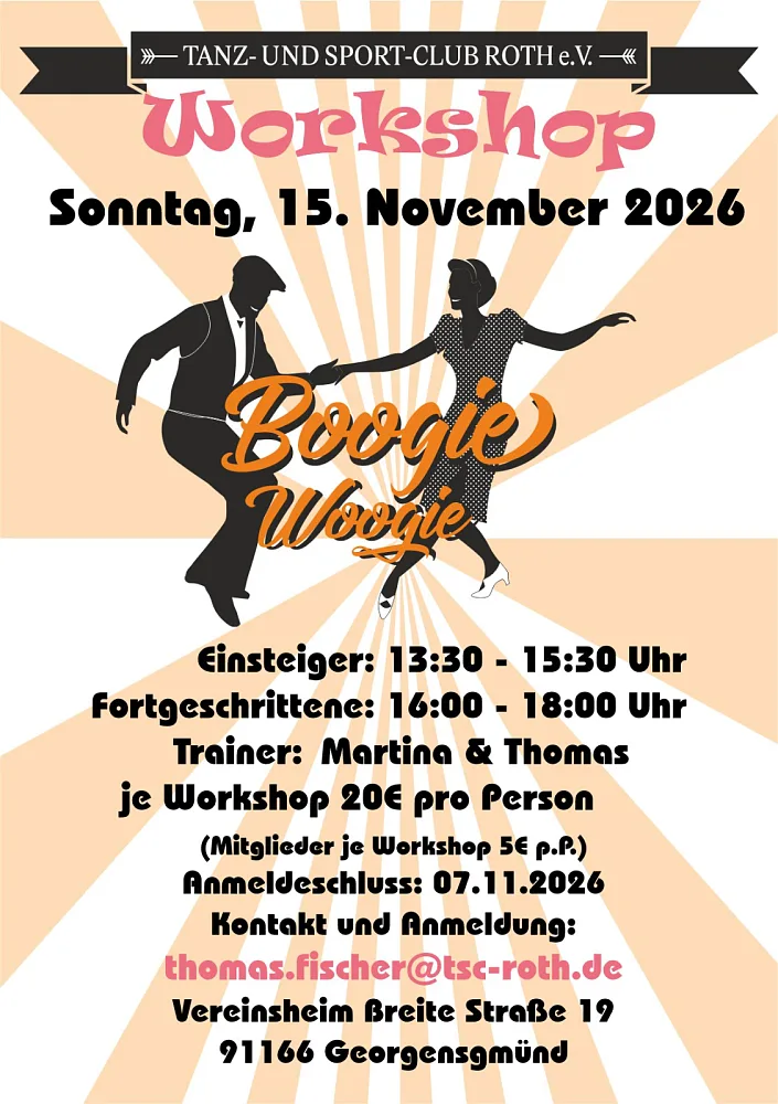 Location: Tanz- und Sport-Club Roth e.V. - Motto: Workshops