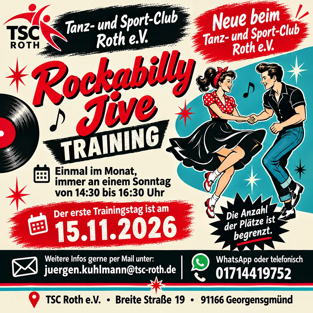 Location: Tanz- und Sport-Club Roth e.V. - Motto: Rockabilly Jive Training