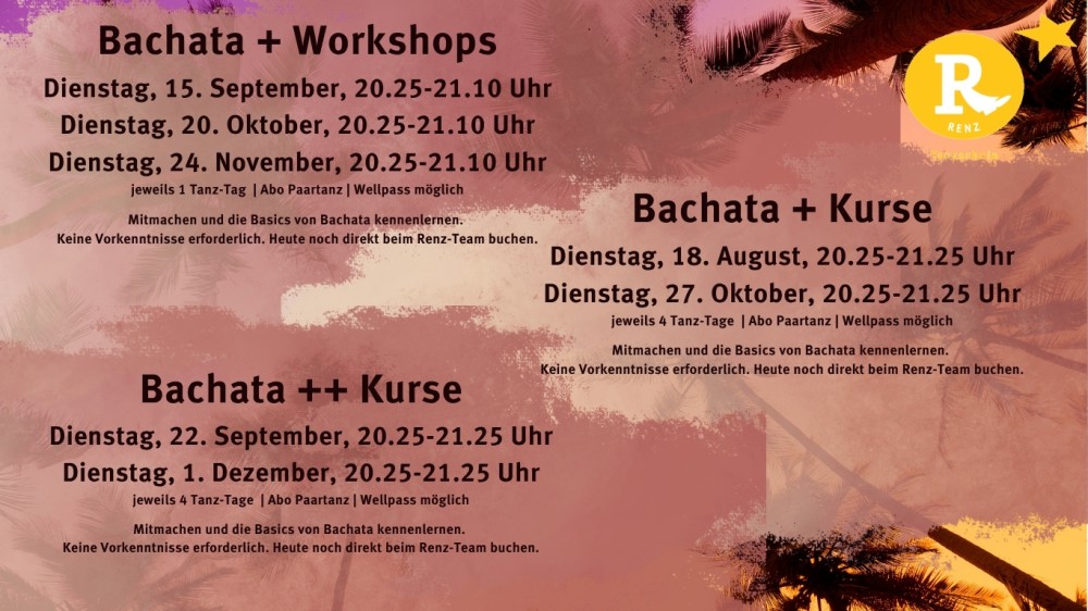 Location: Tanzschule Renz & Partner - Motto: Bachata Kurs und Workshop
