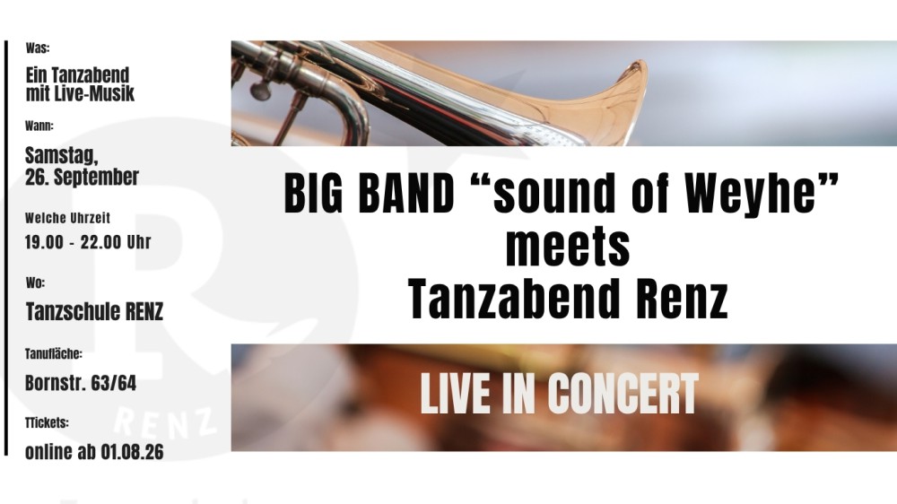Location: Tanzschule Renz & Partner - Motto: Orchester Tanz: Tanzabend mit Live-Musik