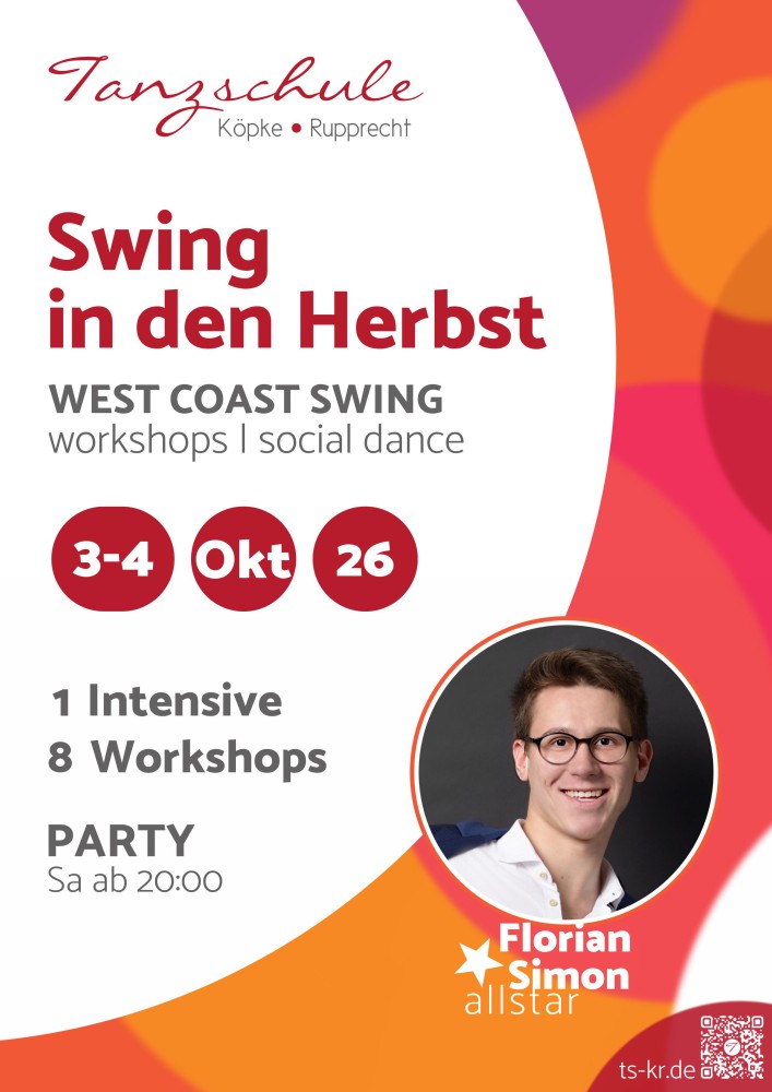 Location: Tanzschule Köpke Rupprecht - Motto: Swing in den Herbst 2026 mit Florian Simon & Katja Röß
