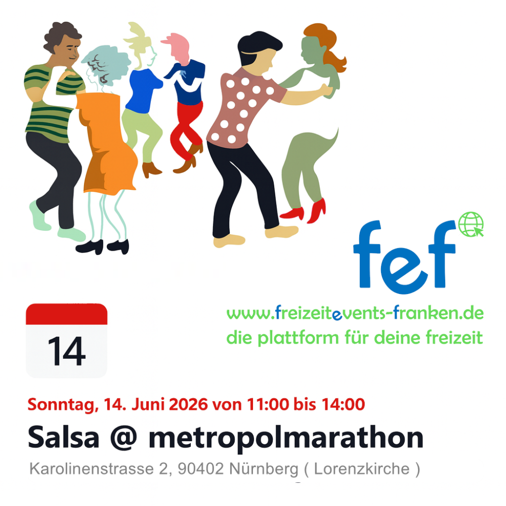 Location: Nürnberg, Karolinenstrasse 2 (Lorenzkirche) - Motto: Salsa @ metropolmarathon