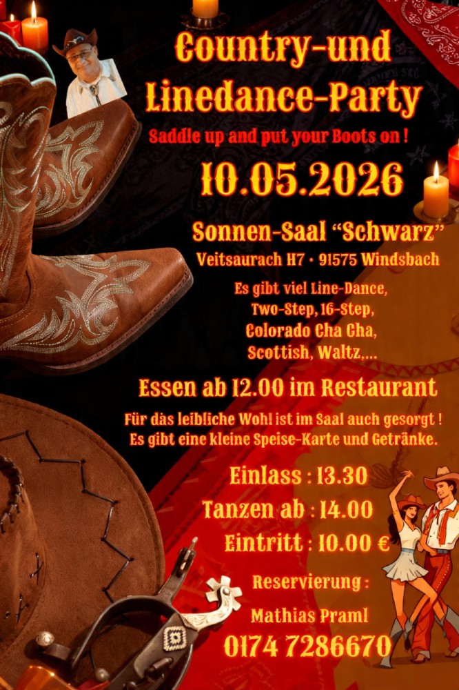 Location: Landgasthof Schwarz - Motto: Country- und Linedance-Nachmittag