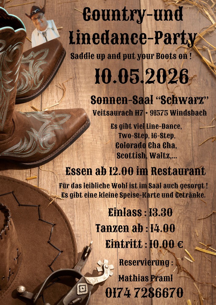 Location: Landgasthof Schwarz - Motto: Country- und Linedance-Nachmittag