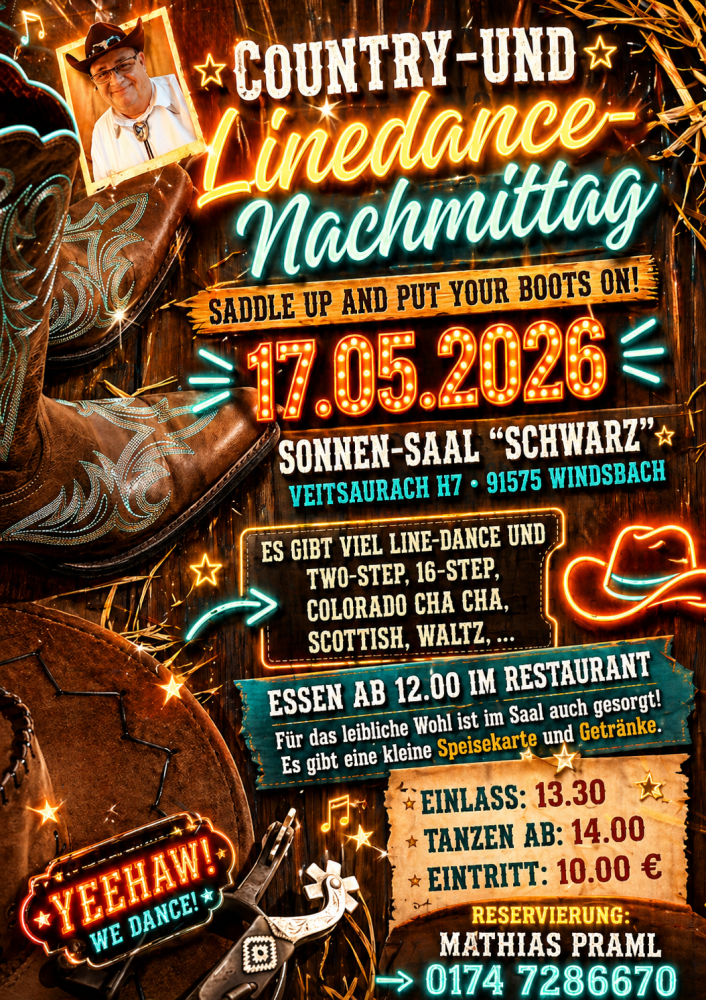 Location: Landgasthof Schwarz - Motto: Country- und Linedance-Nachmittag