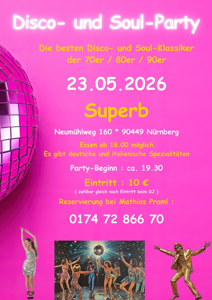Location: Superb - Motto: Disco- und Soul-Party