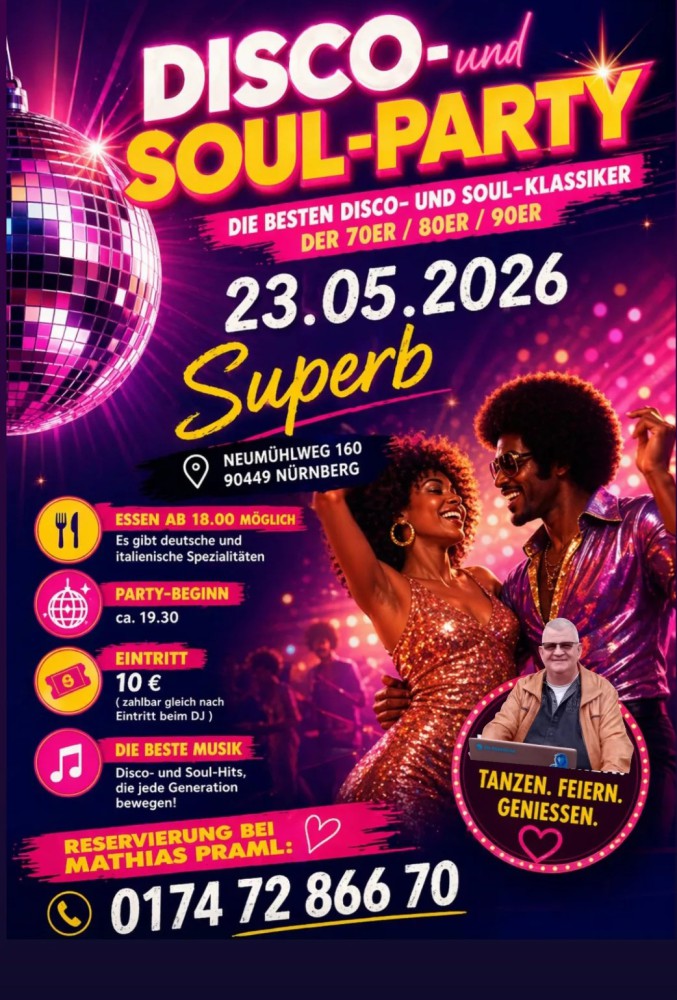 Location: Superb - Motto: Disco- und Soul-Party