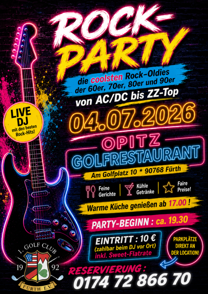 Location: Opitz Golfrestaurant - Motto: Rock-Oldies-Party
