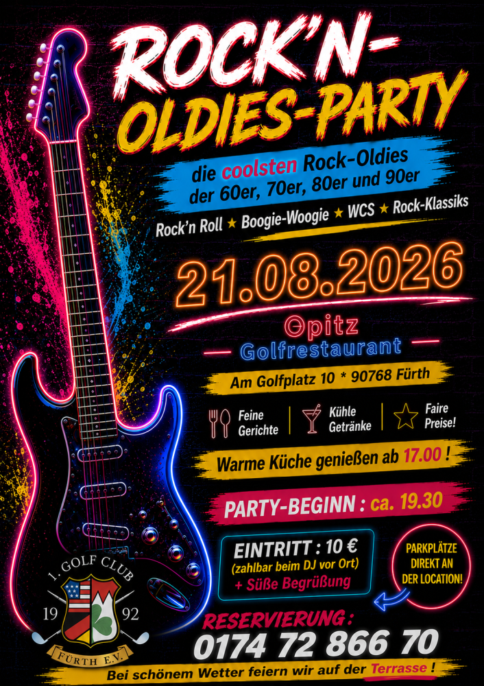 Location: Opitz Golfrestaurant - Motto: Rock`n-Oldies-Party