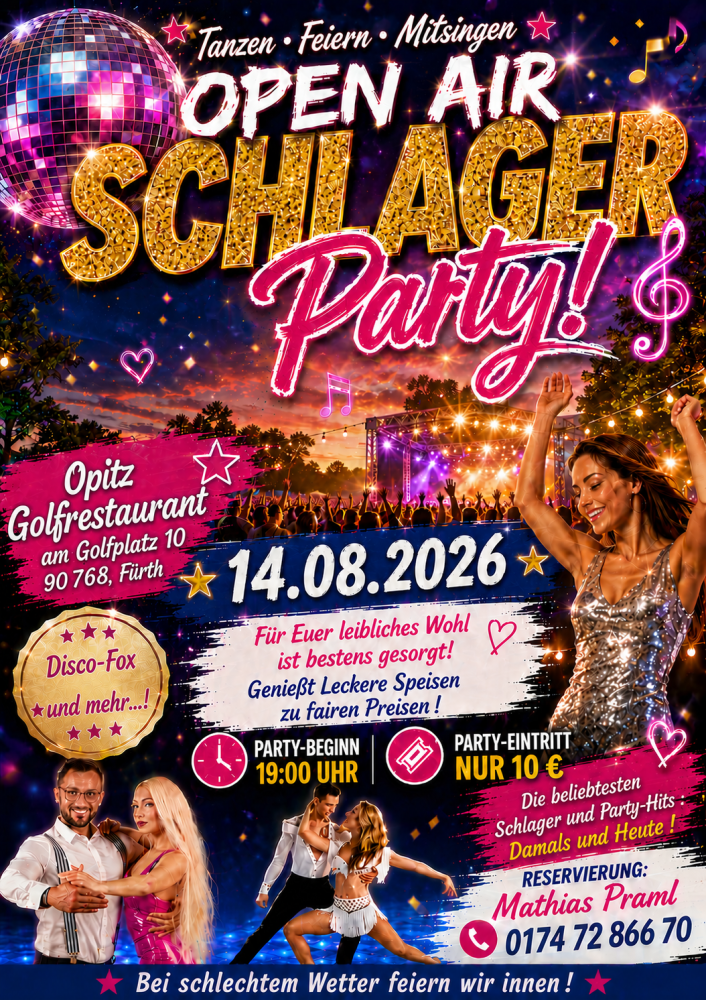 Location: Opitz Golfrestaurant - Motto: Schlager-Party