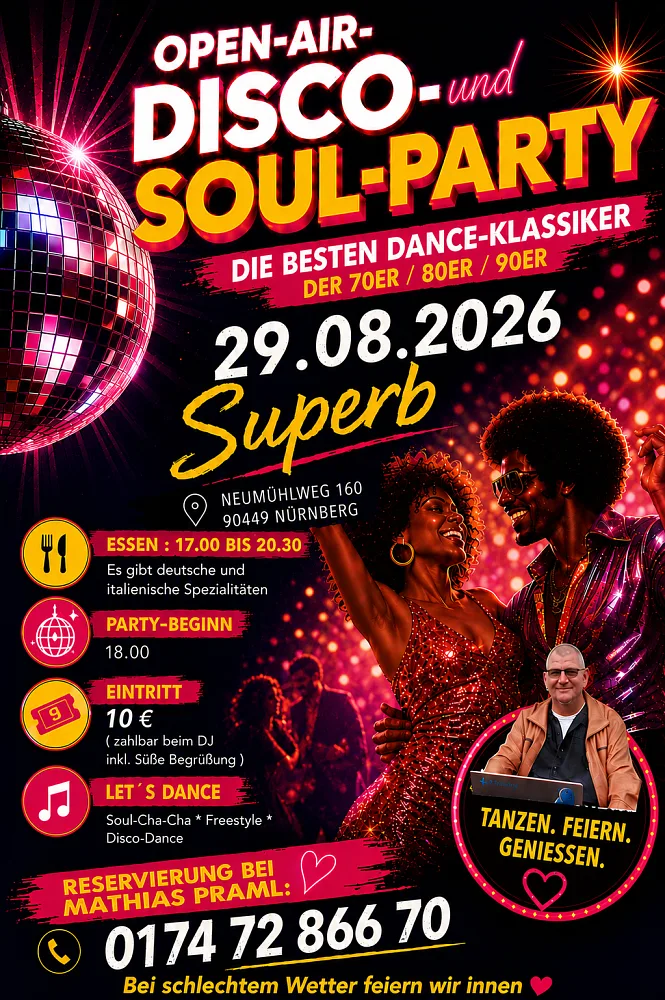 Location: Superb - Motto: Disco- und Soul-Party