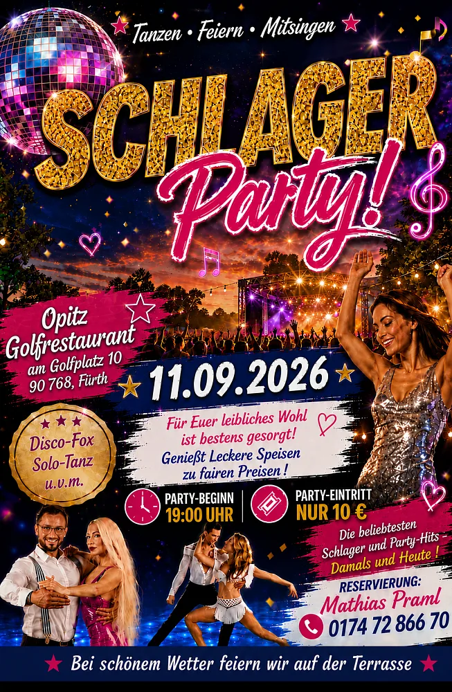 Location: Opitz Golfrestaurant - Motto: Schlager-Party
