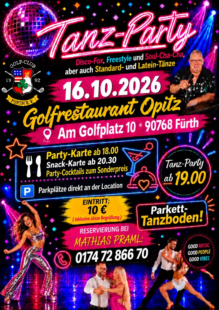 Location: Opitz Golfrestaurant - Motto: Tanz-Party